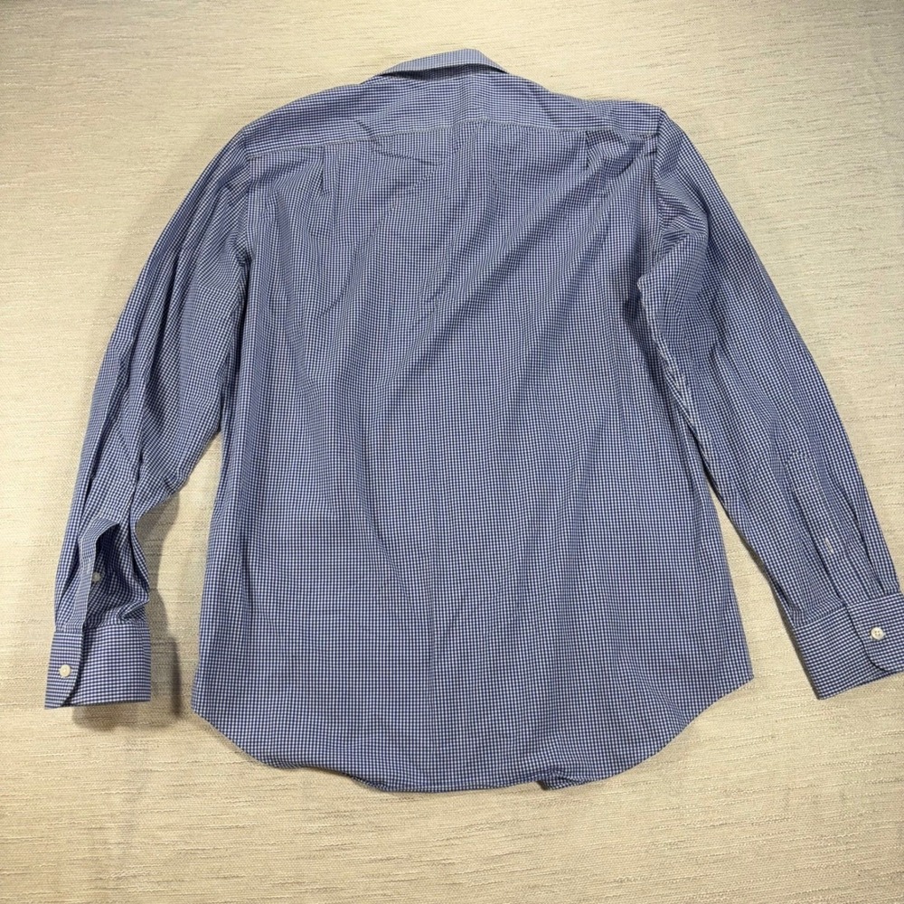 J.Crew Mens Slim Flex Wrinkle Free Blue Gingham Check Button Down Shirt L - Picture 8 of 8